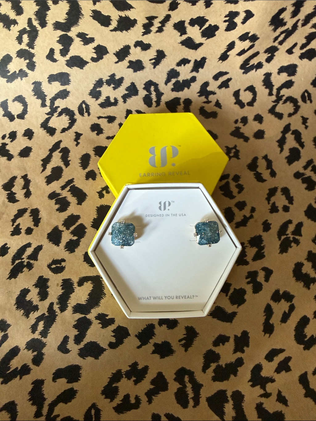 Bp Bomb Party Gold London Blue Sapphire Ice Crystal Earrings
